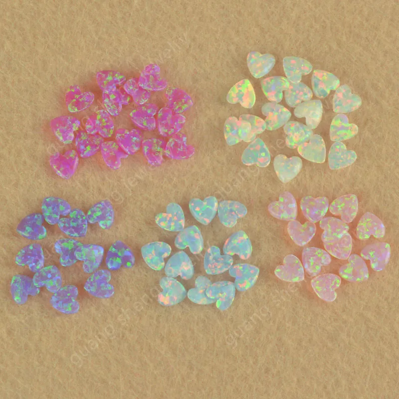 5 قطعة آمنة خالية من الرصاص ديكور الأسنان حجر فضفاض 4 مللي متر شكل قلب أوبال حجر لتزيين الأسنان #1