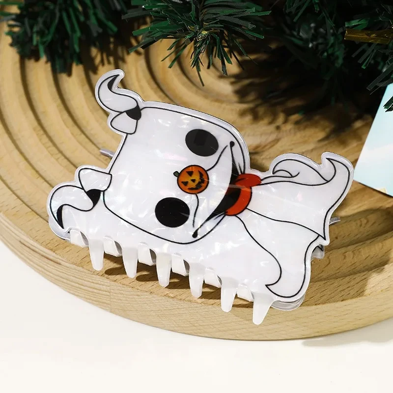 1pc Halloween pumpkin ghost dog hair clip festival party Christmas hat cartoon green monster updo clip view 6