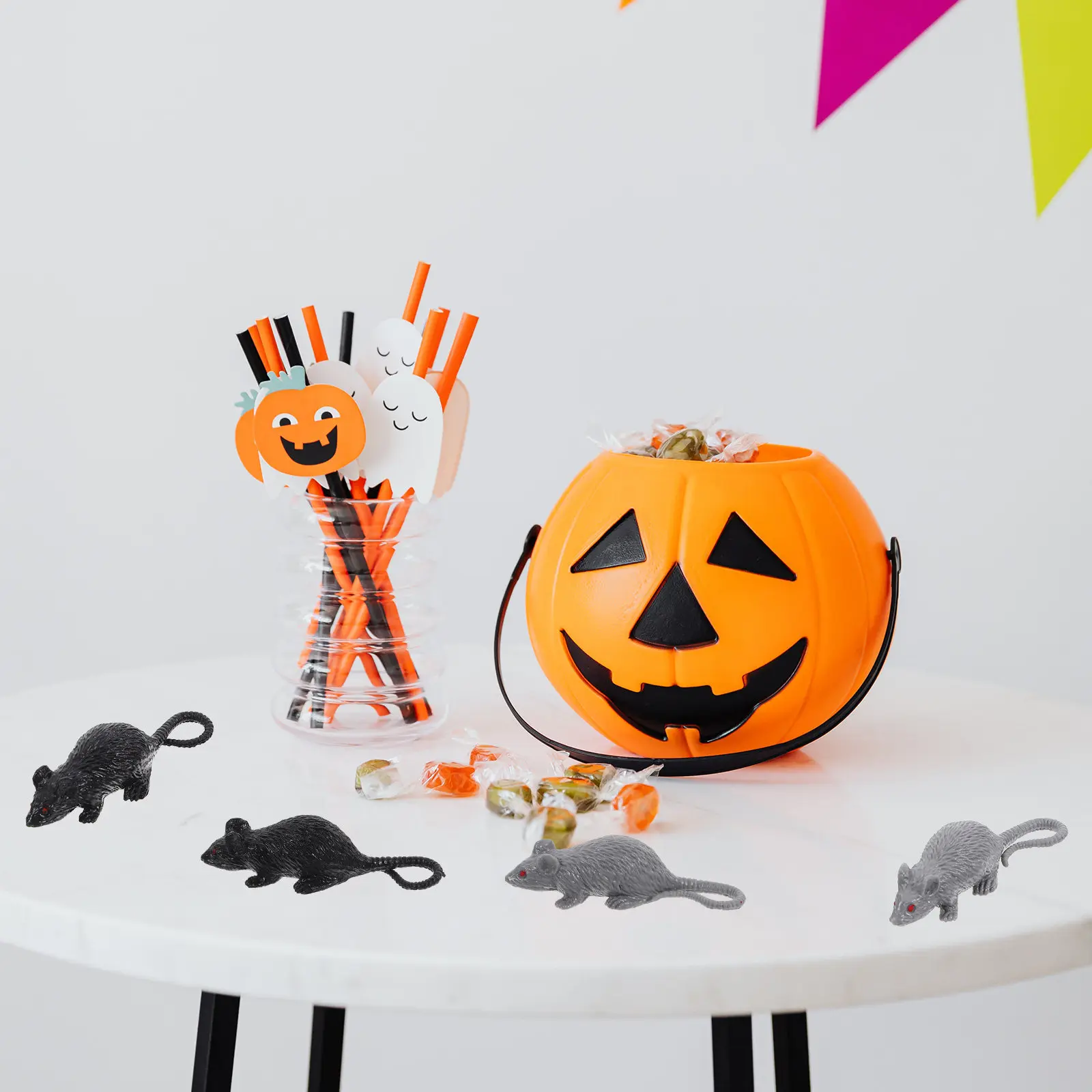 

20Pcs Realistic Plastic Rat Halloween Decor Lifelike Simulation Mice Prank Props Scary Halloween Party Decoration