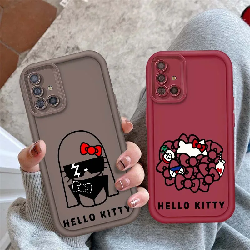 

Sanrio Hello Kitty Fashion Phone Case For Samsung A73 A72 A56 A55 A54 A53 A35 A32 A25 A24 A23 A21s A14 A05 5G Eye Ladder