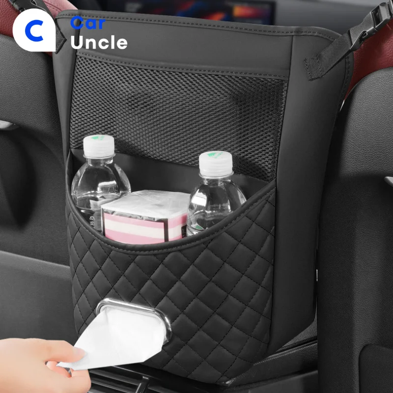 Car Seat Storage Bag For Handbag Tissue Drink Auto Armrest Box Hanging Pocket PU Leather Organizers Kit Accessories For Car Seat