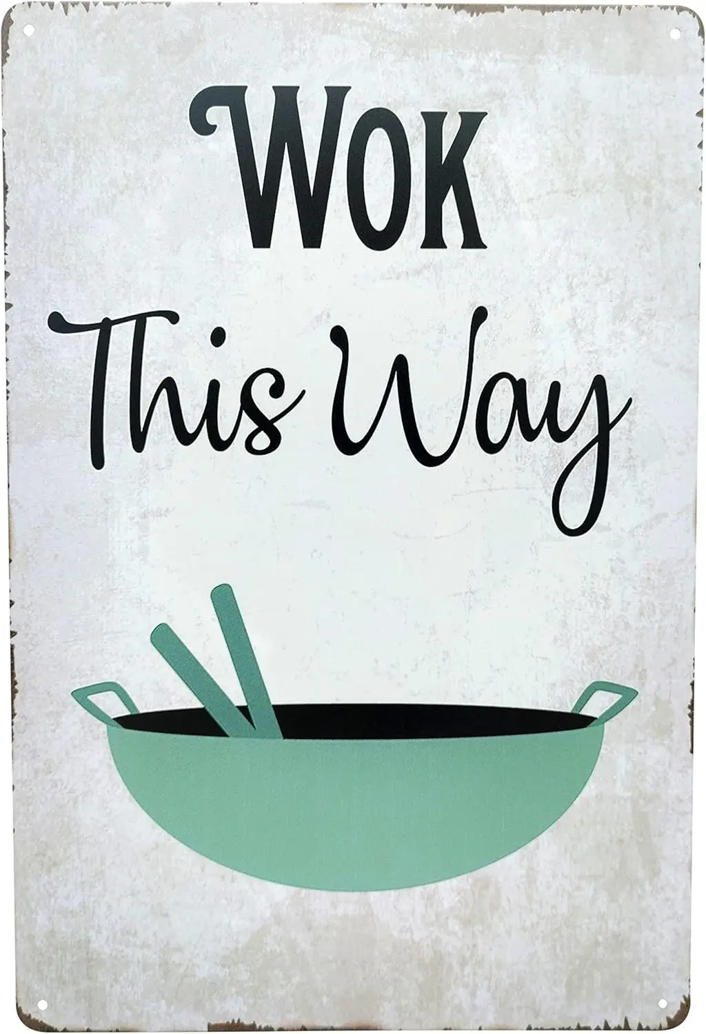 1p,WOK This Way Chopsticks in Bowl Cooking Kitchen Decor Metal Sign 