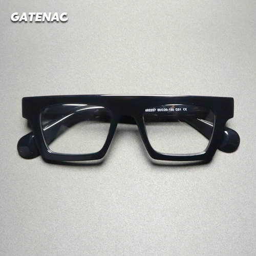 Gatenac, montura de gafas de acetato Vintage hecha a mano para hombre, montura de gafas de piloto de alta calidad para mujer, gafas de diseñador de marca de lujo Retro