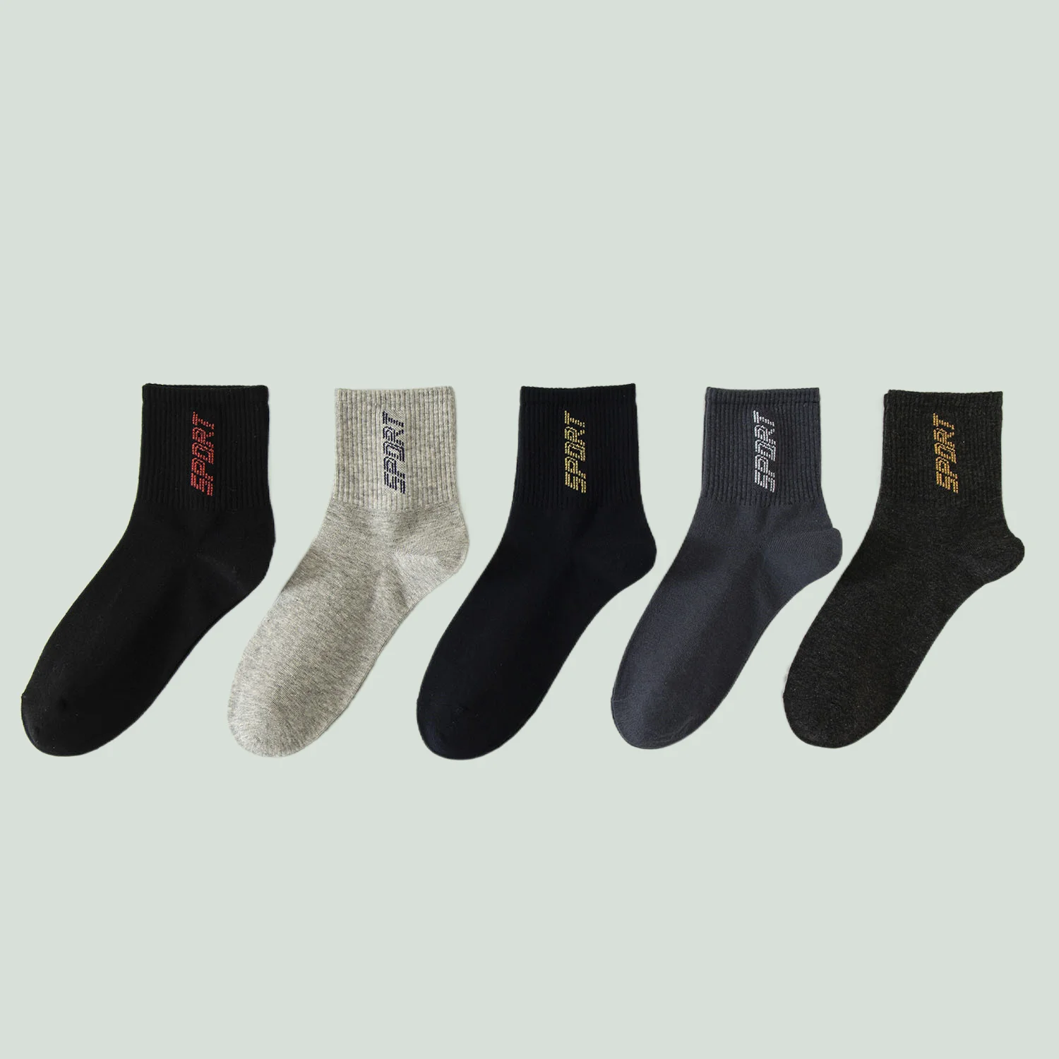 5/10 Pairs Autumn and Winter Men's Socks Letter Middle-tube Socks All-match Cotton Socks 2024 Men's Socks Business Sports Socks