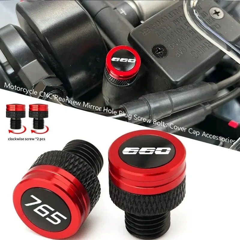 

CNC Motorcycle Mirror Hole Plug Screw Bolts Cover For Triumph Street Triple 765 RS /S/R 675 Trident 660 Tiger 900 GT 800 1200