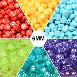 7mm Colorful Mixed Letter Acrylic Beads Round Flat Alphabet Loose Spacer Beads For Jewelry Making Handmade Diy Bracelet Crafts