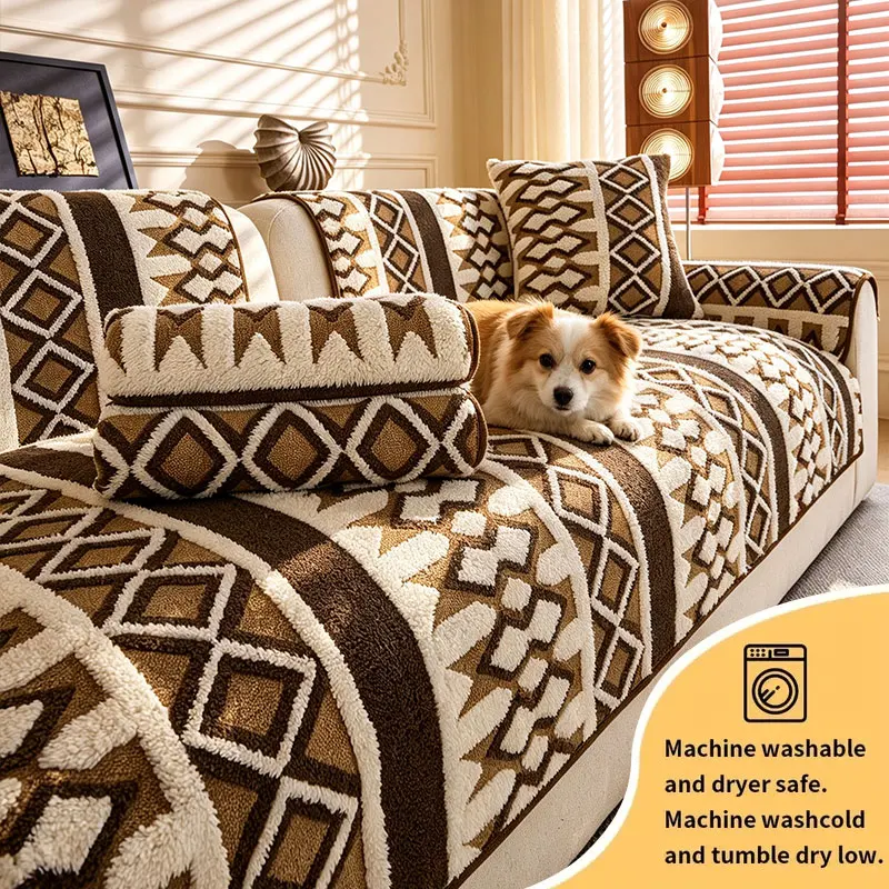 1PC-Suitable for Bohemian style pet home sofa cushions, Pet Friendly, Non-slip, Universal Fit Fits Most Sofas, Easy to Clean