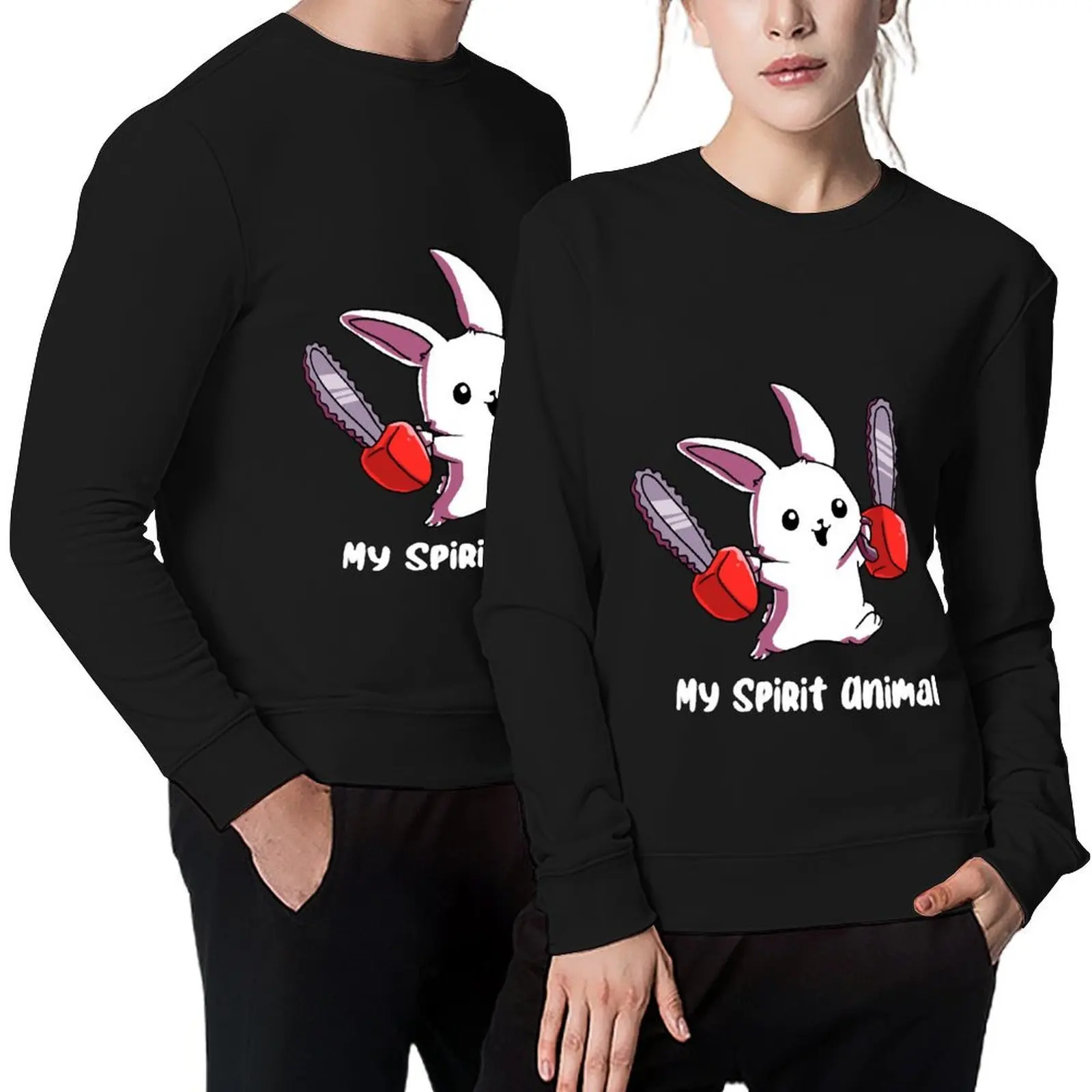 

My Spirit Animal Rabbit with Chainsaw Gift Pullover autumn clothes men's coat autumn sweatshirts men