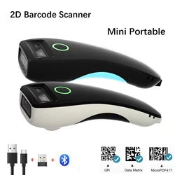 1D 2D Mini Barcode Scanner W6 Wireless CMOS Scanner Bluetooth Mini Pocket QR Code Reader IOS Android for Mobile Payment