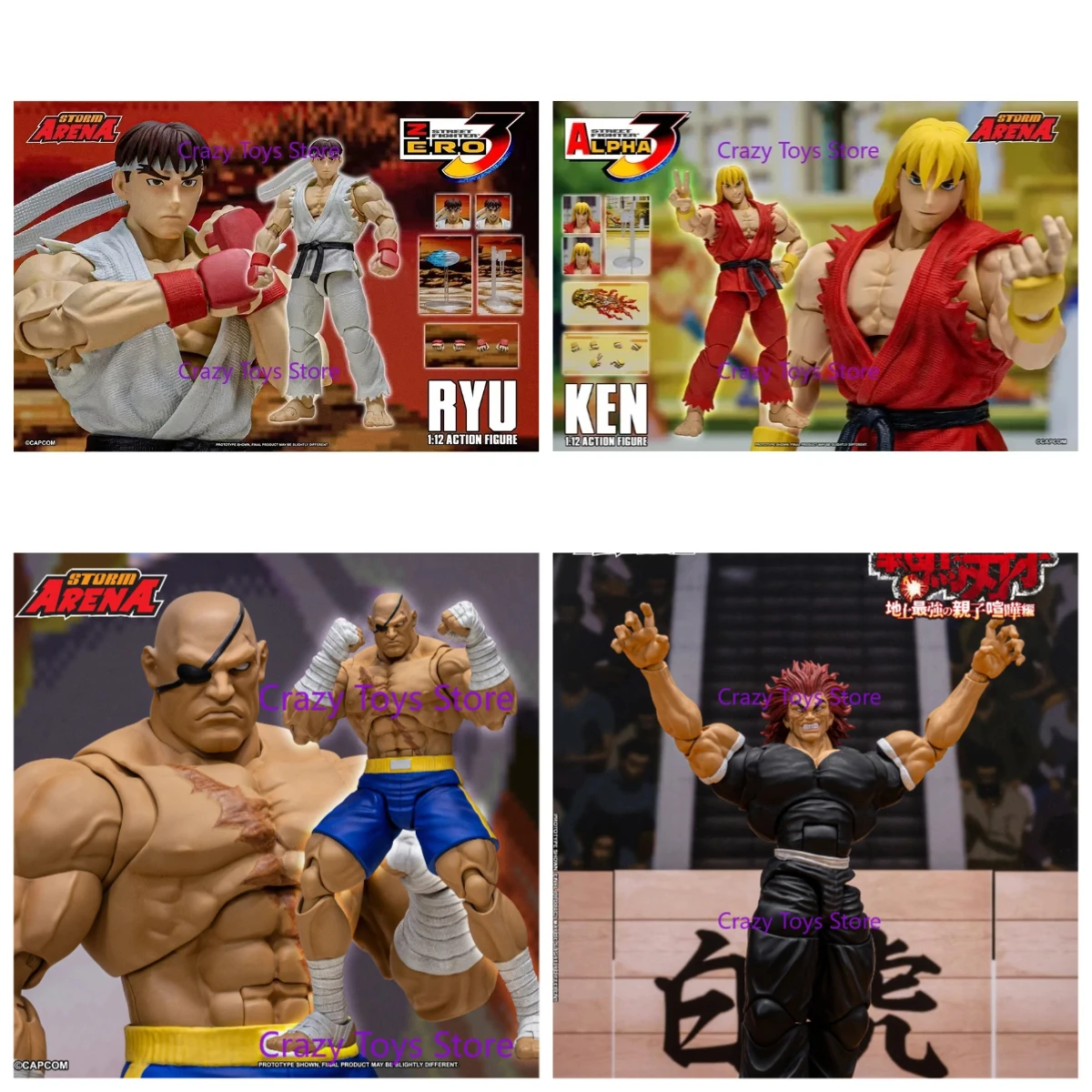 In Stock Original Storm Toy 1/12 Figure Sagat Ryu Hanma Yujiro Ken STREET Fighter ALPHA 3 STORM ARENA Action Figure