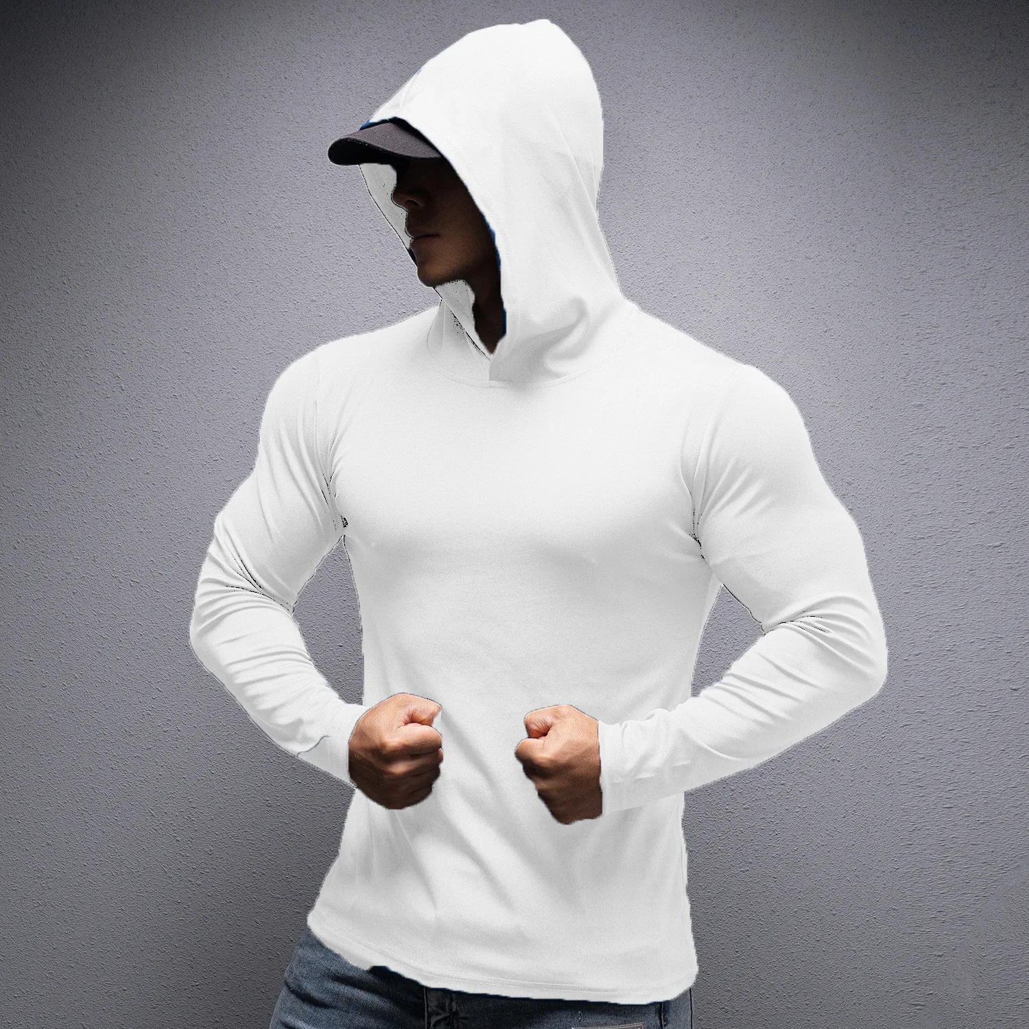 Spring autumn Fitness T-shirt Men\'s Long Sleeve Quick Drying GYM Tight Sports Thin Top Training T-shirt men hoodie sportswear