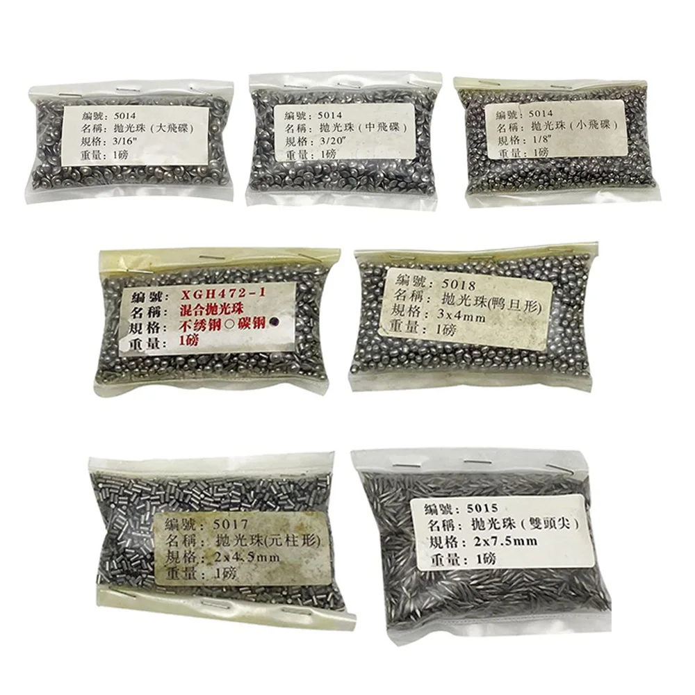 Grânulos De Polimento Para Tumbling, Ferramentas De Jóias, Aço Carbono, Redondo, Oval, UFO, Forma Cilíndrica, 450g