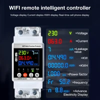 Medidor de potencia inteligente WiFi 63A Protector de cierre automático Digital KWH Monitor de voltaje de corriente de fuga controlador disyuntor