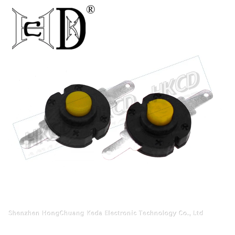 5PCS 1413-YK 2 Pin Round Self-Locking Push Button On Off Power Switch for Flashlight Torch Small Electronics