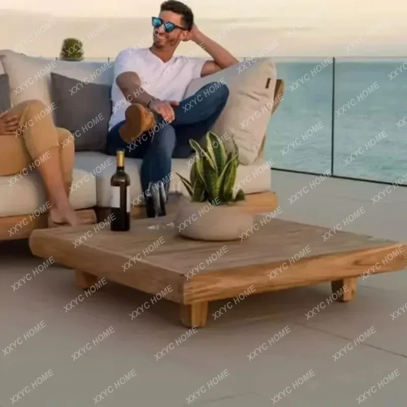 

Горячая распродажа: Комплект садовой мебели из массива дерева и ротанга для отдыха на открытом воздухе – диван и кофейный столик