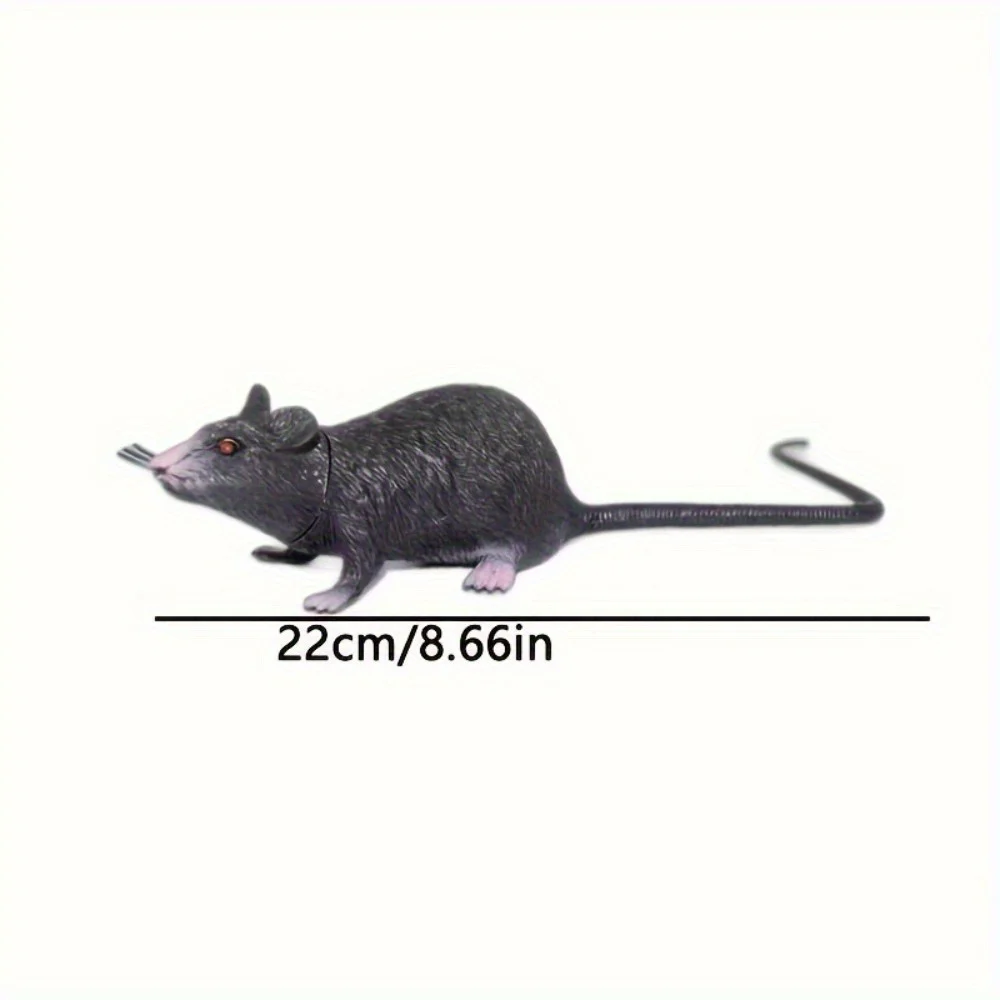 1PC Realistic Rubber Mouse - Pink accents and red eye fake plastic mouse, suitable for Halloween decoration