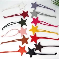 100PCS Star Leather Tassels Keychain Charms Tassels Five-pointed Star Tassels for Jewelry Making Key Chain DIY Craft Accessories