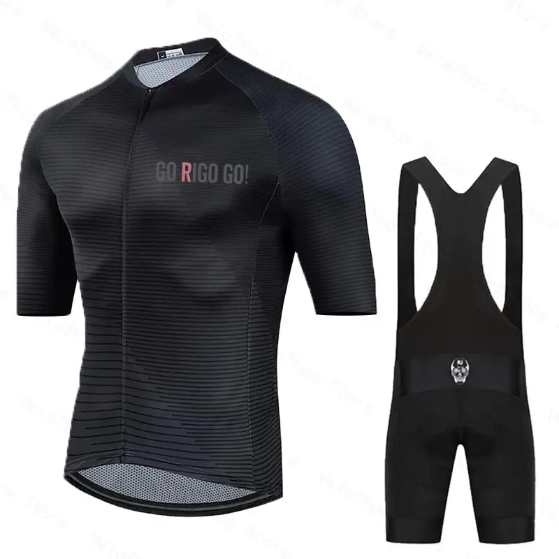 go rigo go Cycling Set Short sleeve Jersey and Bib Shorts Pro Race Men Summer Breathable Bicycle Clothing Suit MTB Ropa Maillot - view 2