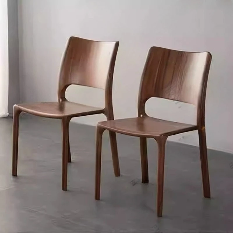 

-Customized simple Nordic black walnut living room chair armrest dining room chair desk chair all solid wood