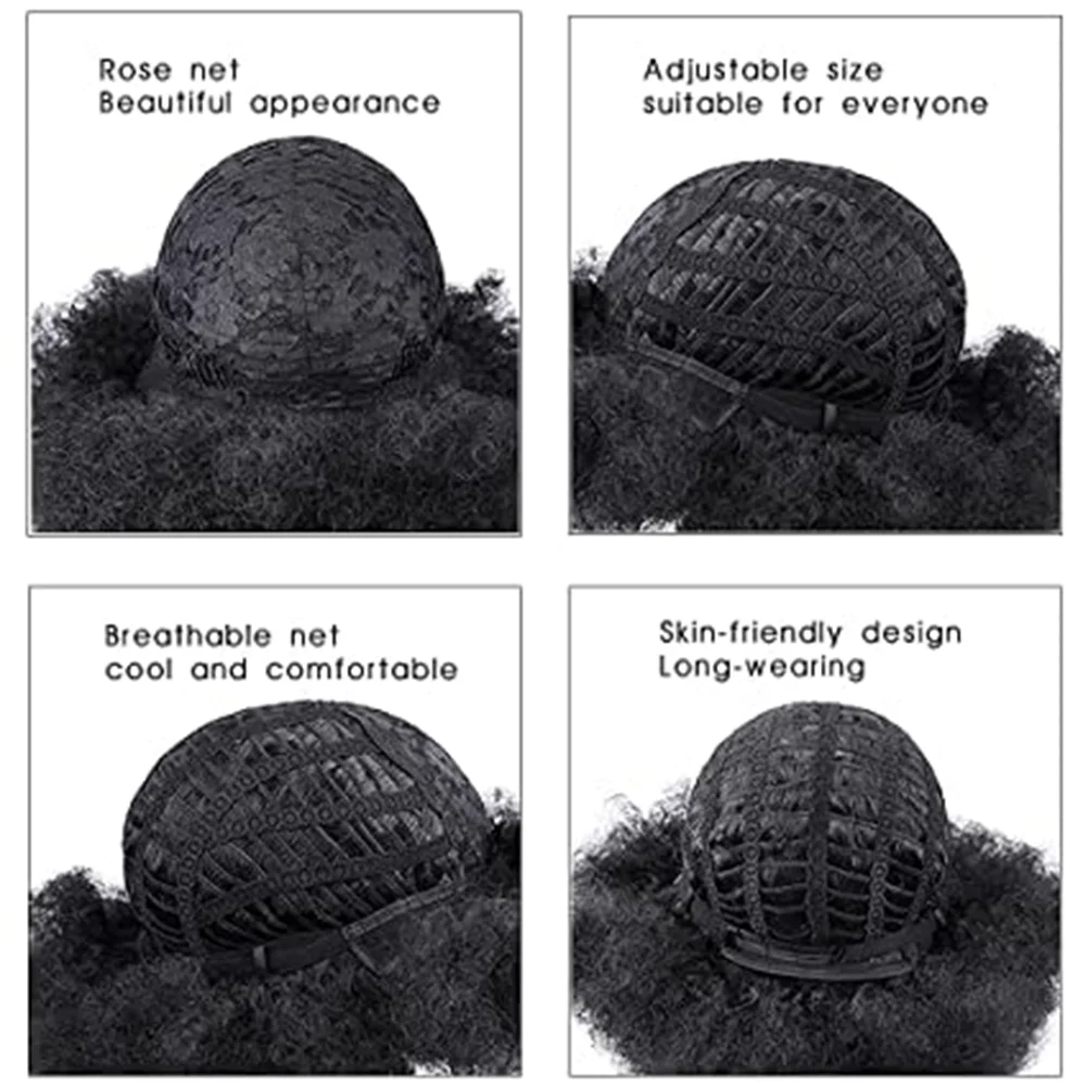 شعر مستعار أفريقي مجعد غريب مع الانفجارات ، شعر مستعار أفريقي صناعي ، مقاوم للحرارة ، زي نطاط ، حفلة تنكرية #3