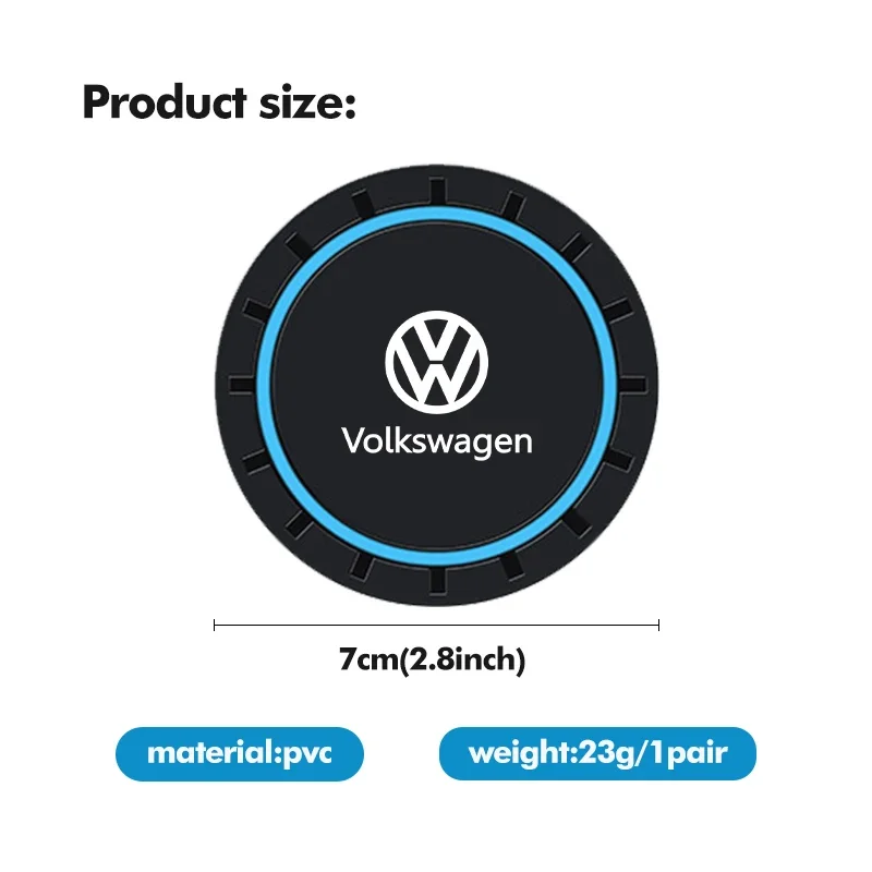 Silicone Coaster Car Cup Mat Non-Slip Waterproof Slot Pads For Volkswagen Scirocco Passat Polo B5 B6 B7 CC Tiguan Sharan Touran