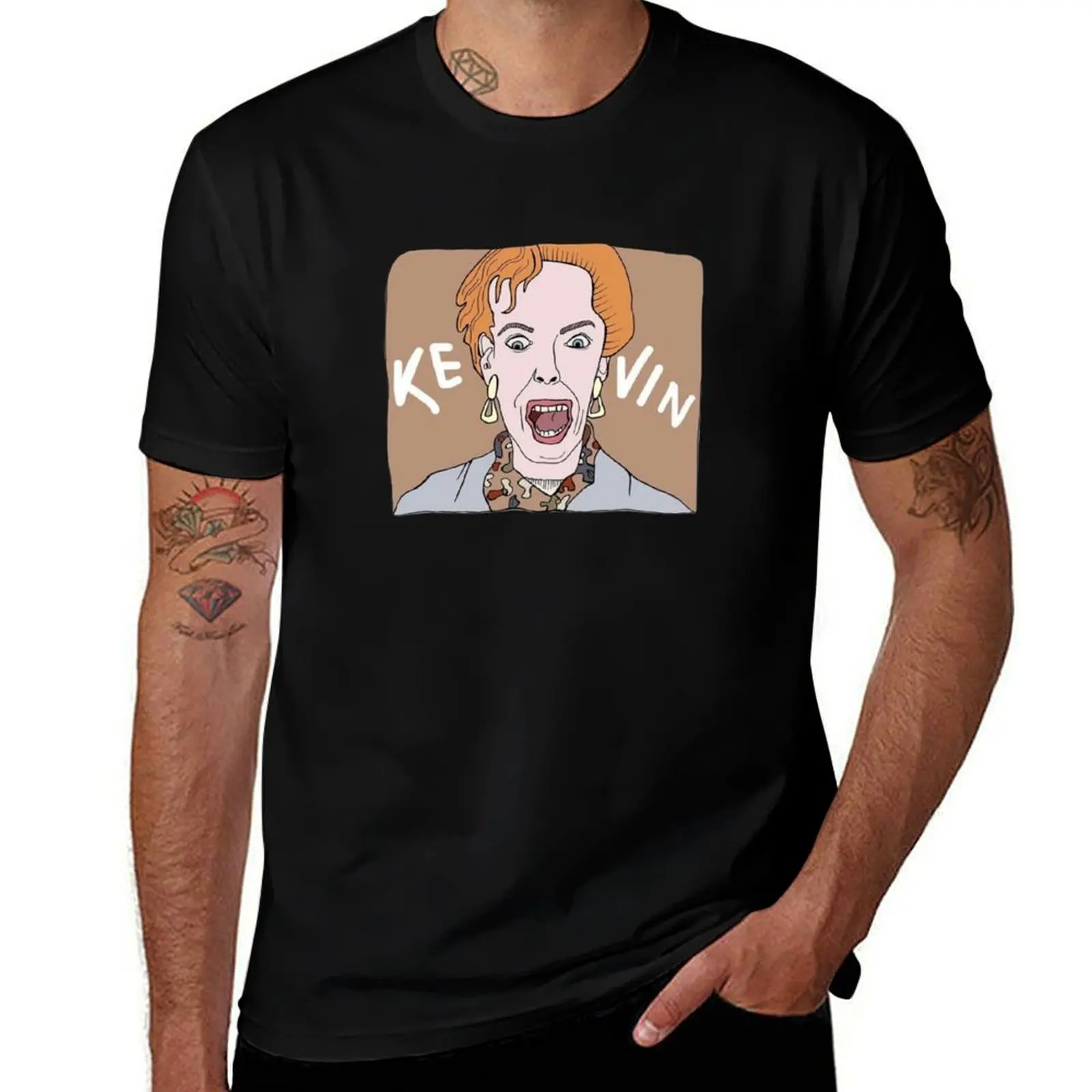Home Alone Kevin Mccallister and his mom screaming ,,KEVIN,, Draw Art T-Shirt Casual Daily Graphic Tee T-Shirt