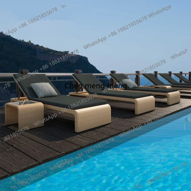 

Outdoor recliner patio balcony rattan leisure bed beach chair