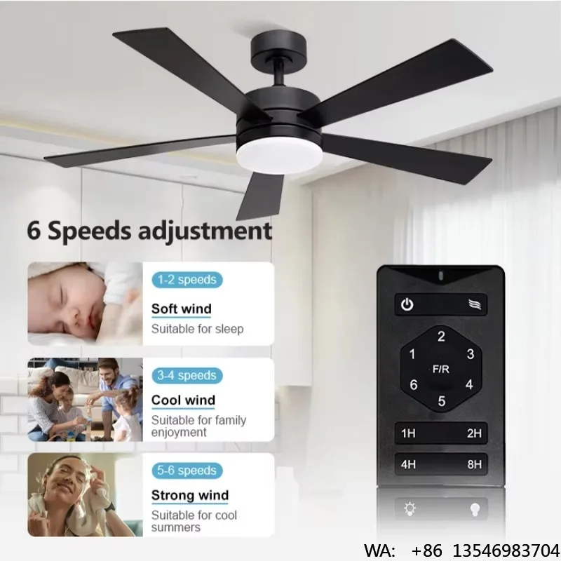 BLDC Ceiling Fan with LED Light 5 Blades 52-Inch Blade Size Remote Control 2-Year Warranty