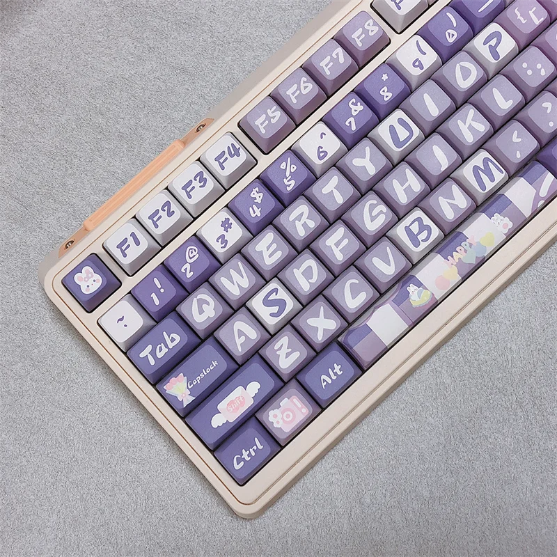 Purple keycaps 124 Keys Violet Sunflower The key cap PBT for GMK 61/68/84/87/96/980/104/108 Mechanical keyboard available