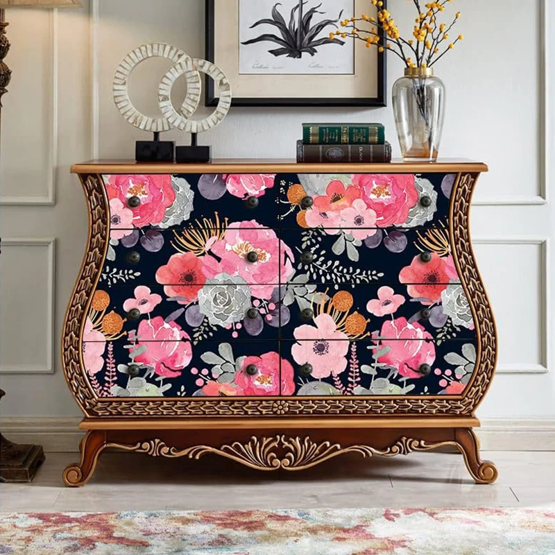 Thickened floral wallpaper furniture bedroom living room wall renovation and renovation waterproof vinyl self-adhesive paper