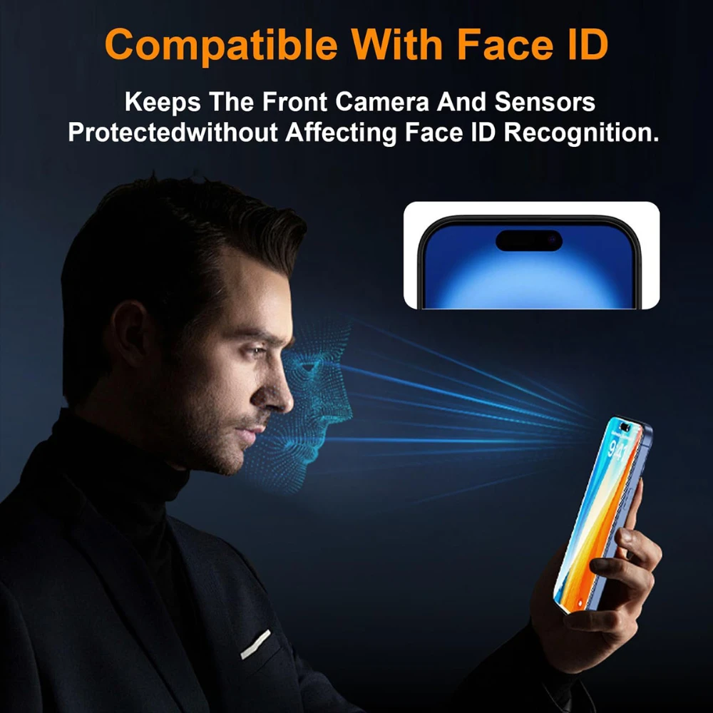 NNBILI 2Pcs 360° Privacy Tempered Glass Screen Protectors For iPhone 18 17 16 15 14 13 12 Pro Max Tempered Glass Easy to Install view 5