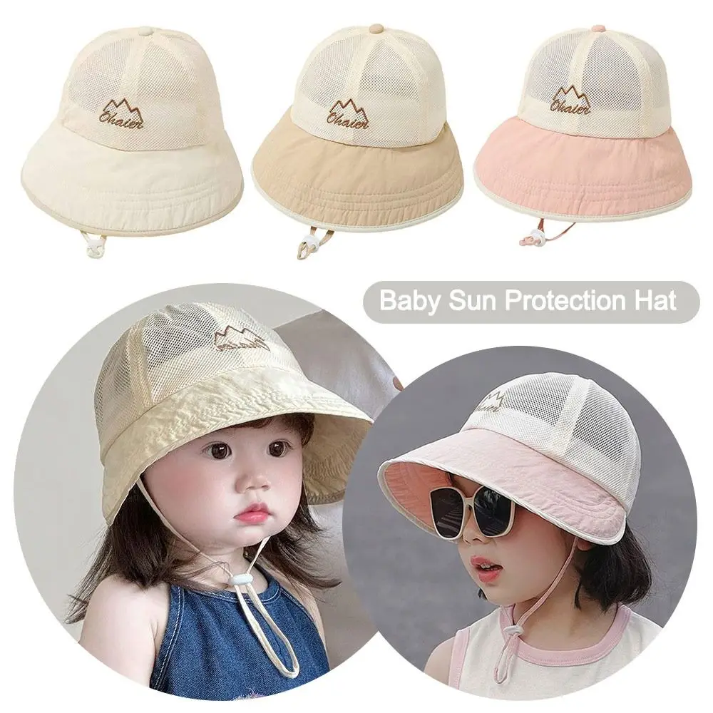 

Fashion Mesh Baby Baseball Cap Adjustable Breathable Duck Tongue Cap Sun Protection Children Fisherman Hat Boys Girl