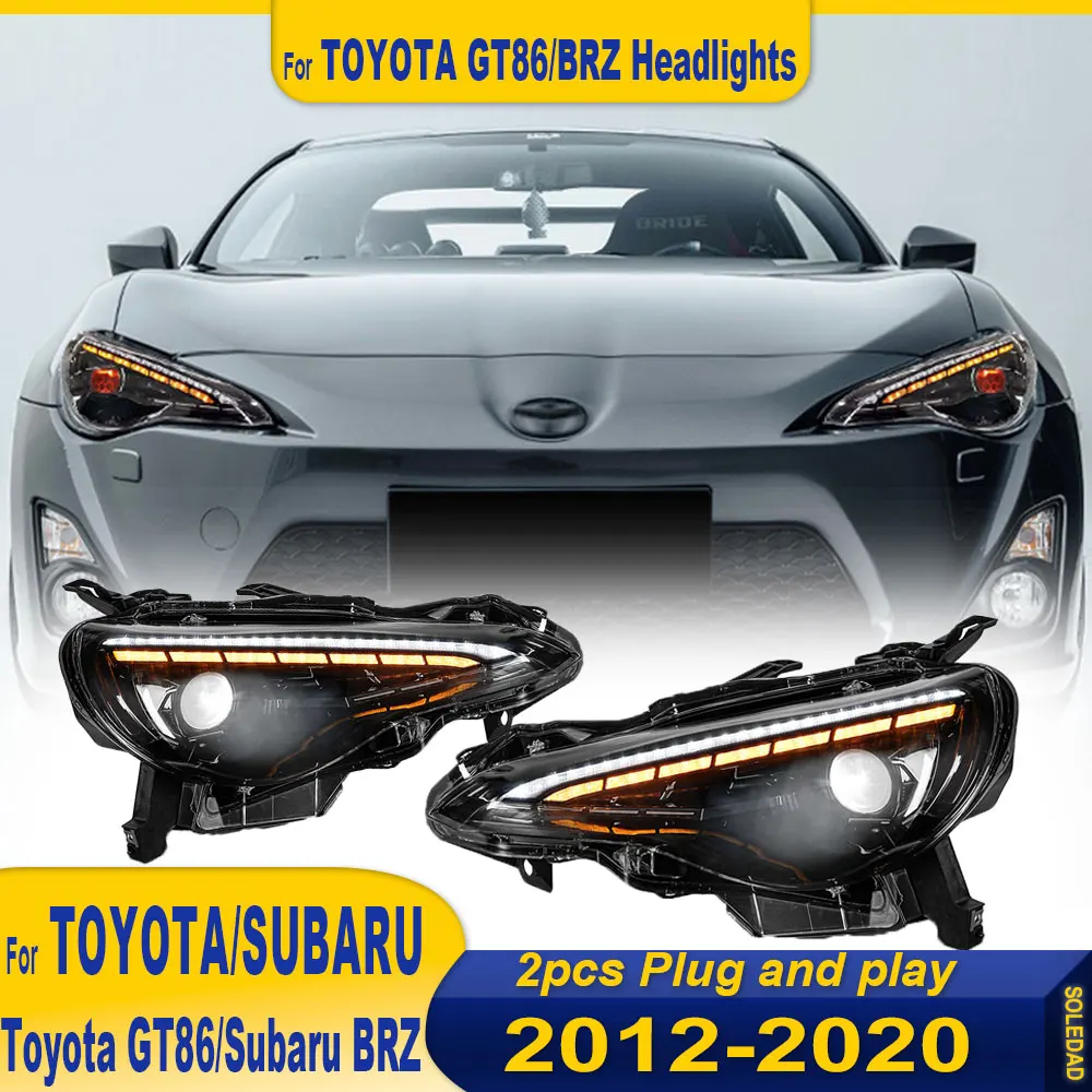 RGB Car Headlights For Toyota GT86/Subaru BRZ LED Headlight 2012-2020 Signals Auto Accessories Daytime Running Lights 2PCS