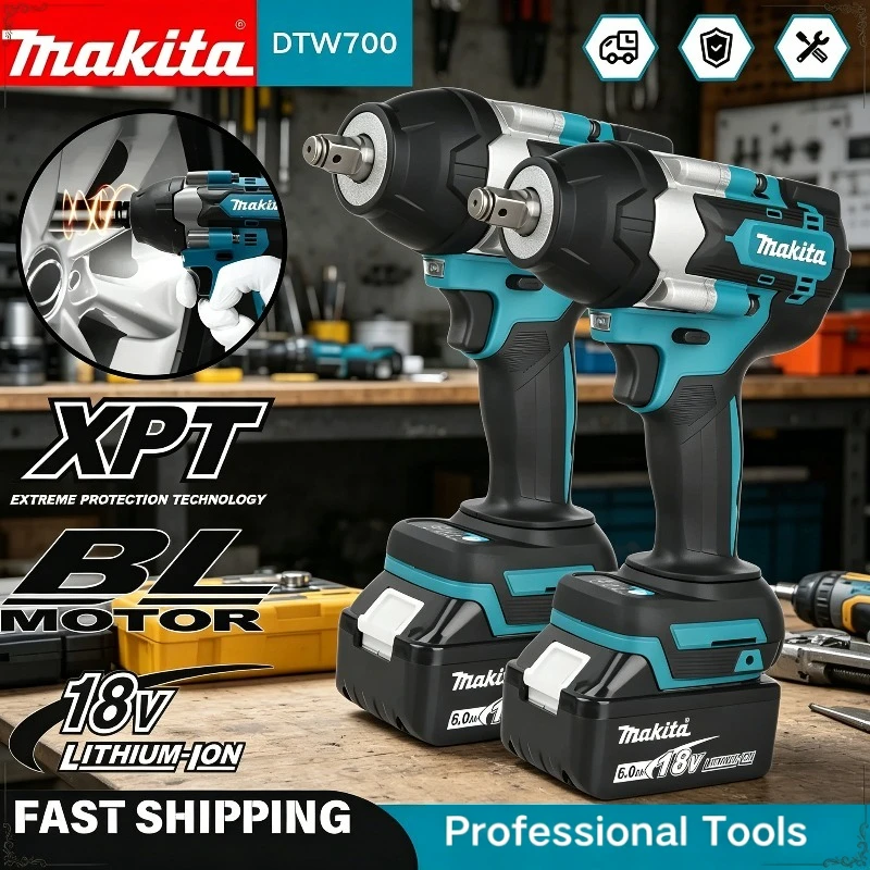 

Makita DTW700 Large Torque Wrench Brushless Electric Wrench Cordless Drill Screwdriver Power Tool For Makita Battery