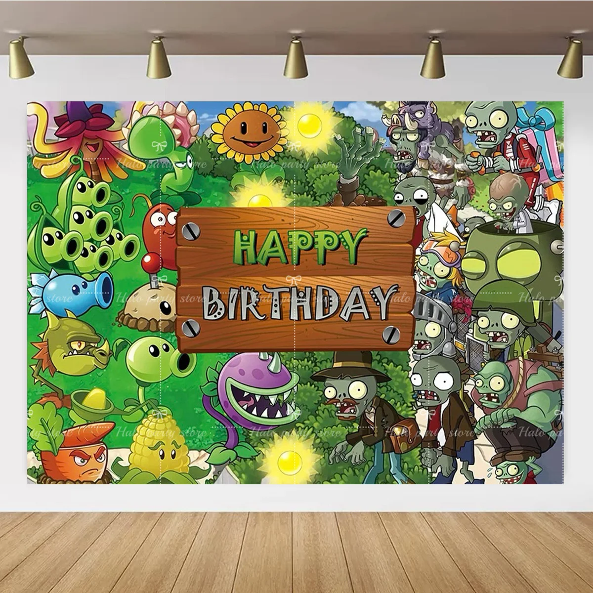 Game Plants &vs. Z-Zombies Theme Birthday Party Background Decoration Children\'s Party Supplies Props Gifts