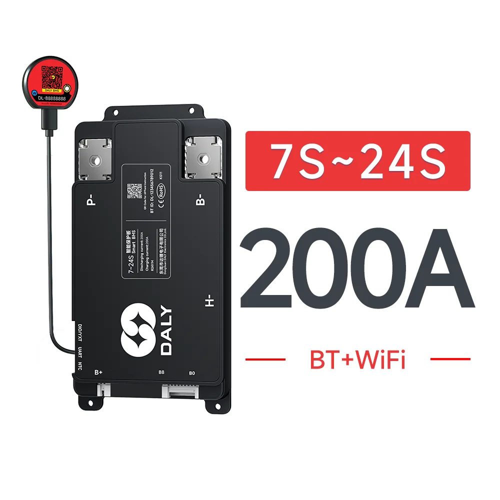 Daly Smart BMS 30A 40A 60A 80A 100A 120A 150A 200A WIFI Ingebouwde Bluetooth 7S 8S 13S 14S 16S 17S 20S 24S Lifepo4 Li-Ion LTO