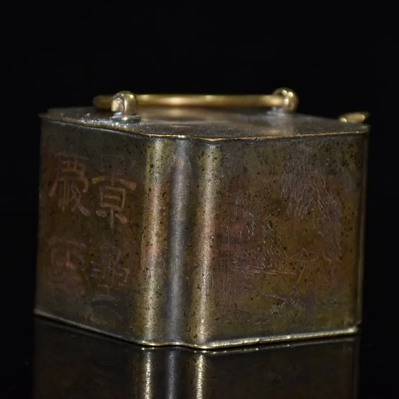 Dining coffee table imported decorative , home-use Chinese-style brass square wine flask and water kettle