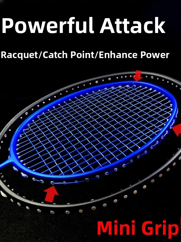 Carbon Fiber Badminton Racket  Training Bat Focus on Sweet Spot Practice Heavy Ball Stabbing Power Training Sports Fitness