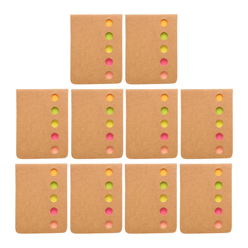 10pcs Kraft Self-Stick Notepads Memo Pads For Office School Home Desk Wall Fridge Blackboard Paper Notes Stickers