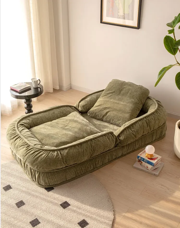 Minimalist Design Lazy Sofa Foldable Modern Design Fabric Nap Winter Warm Bean Bag Soft Sleep Bed for Dogs and Humans