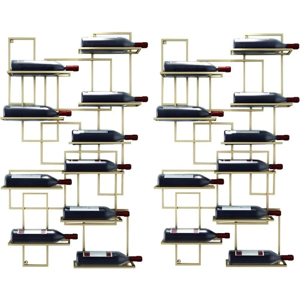 

Wine Rack Wall Mounted for 10 Bottles, Metal Wall Wine Rack, Freely 1pcs Or 2pcs, Spliceable Hanging Wine Holder, for Kitchen Pa