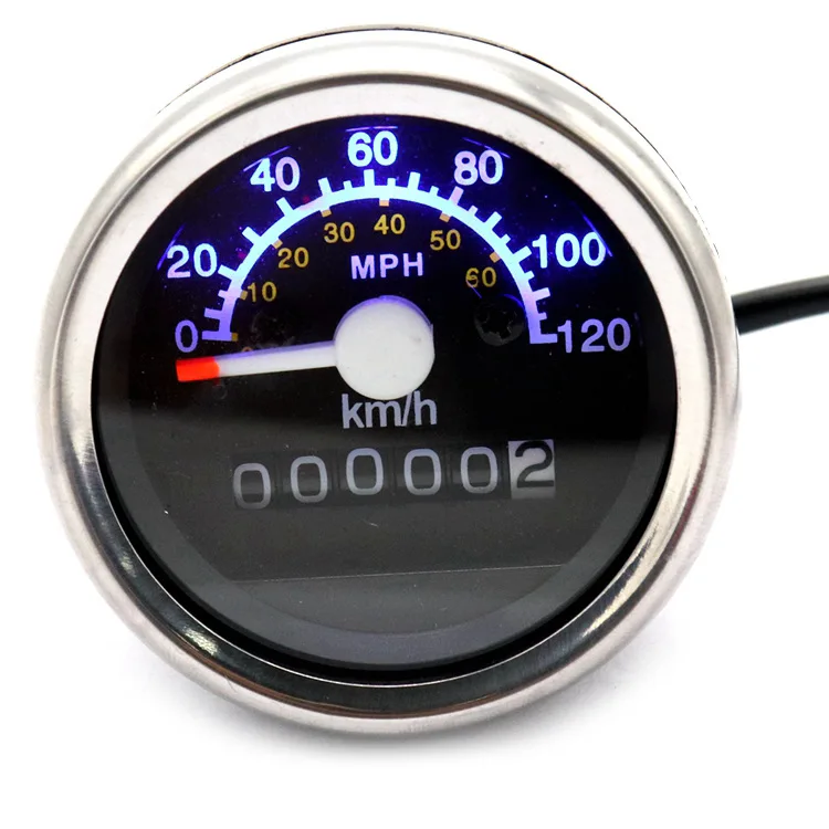 Motorcycle modification instrument Mechanical kilometer-mile system double-scale speedometer 12V modification is suitable for