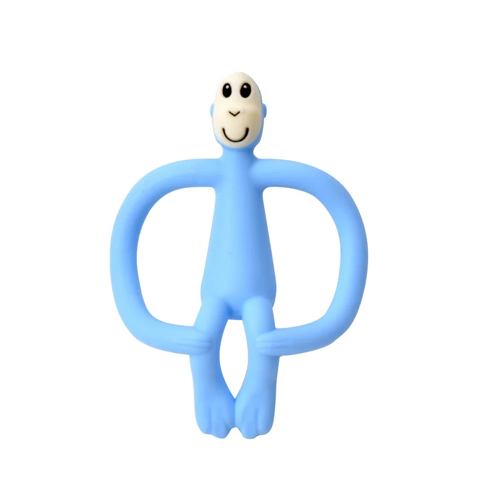 1pcs Baby Teether Soft Silicone Cute Funny Cartoon Monkey Toddler Molar Pain Relief Tool Kids Toy Food Grade