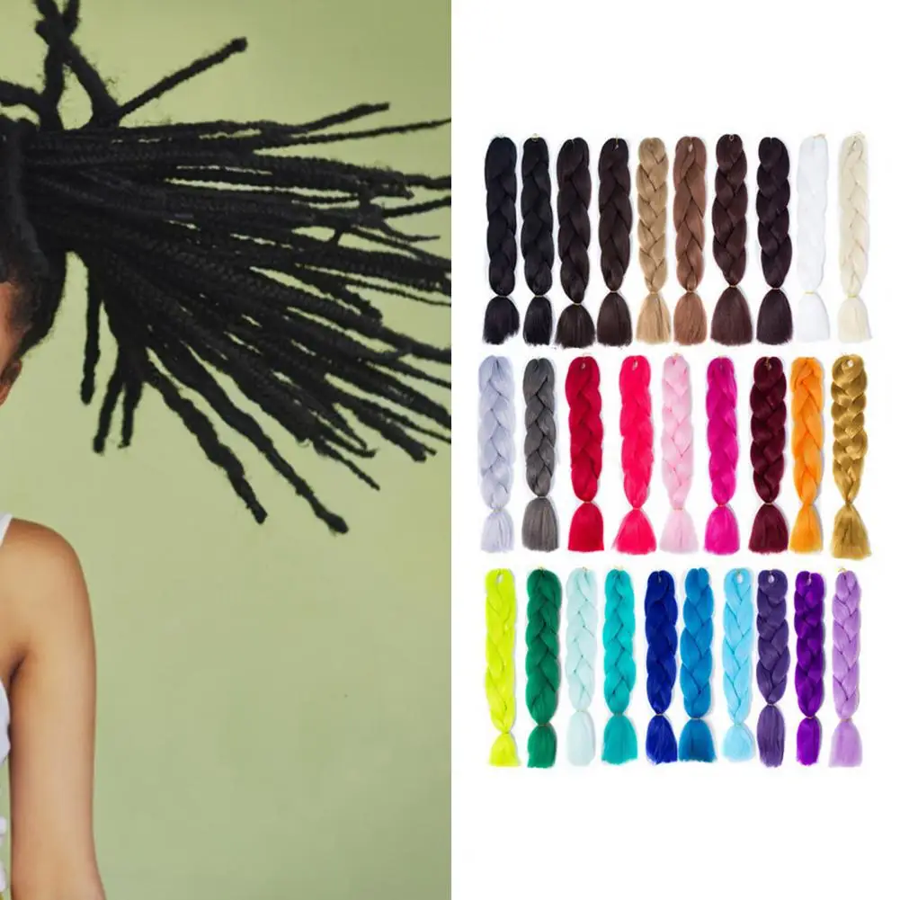 Dreadlock Wig panjang tahan panas sintetis serat memutar mengepang Wig rambut sintetis Pak Jumbo kepang rambut DIY wanita