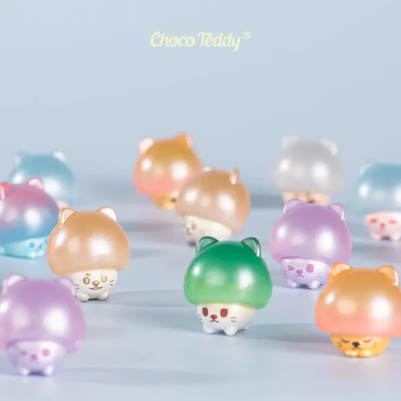 

Cute Mushroom Cat Series Blind Bag Miniature Cat Beans Micro Scene Ornament Blind Box Figurine Kawaii Collectible Toy Gift