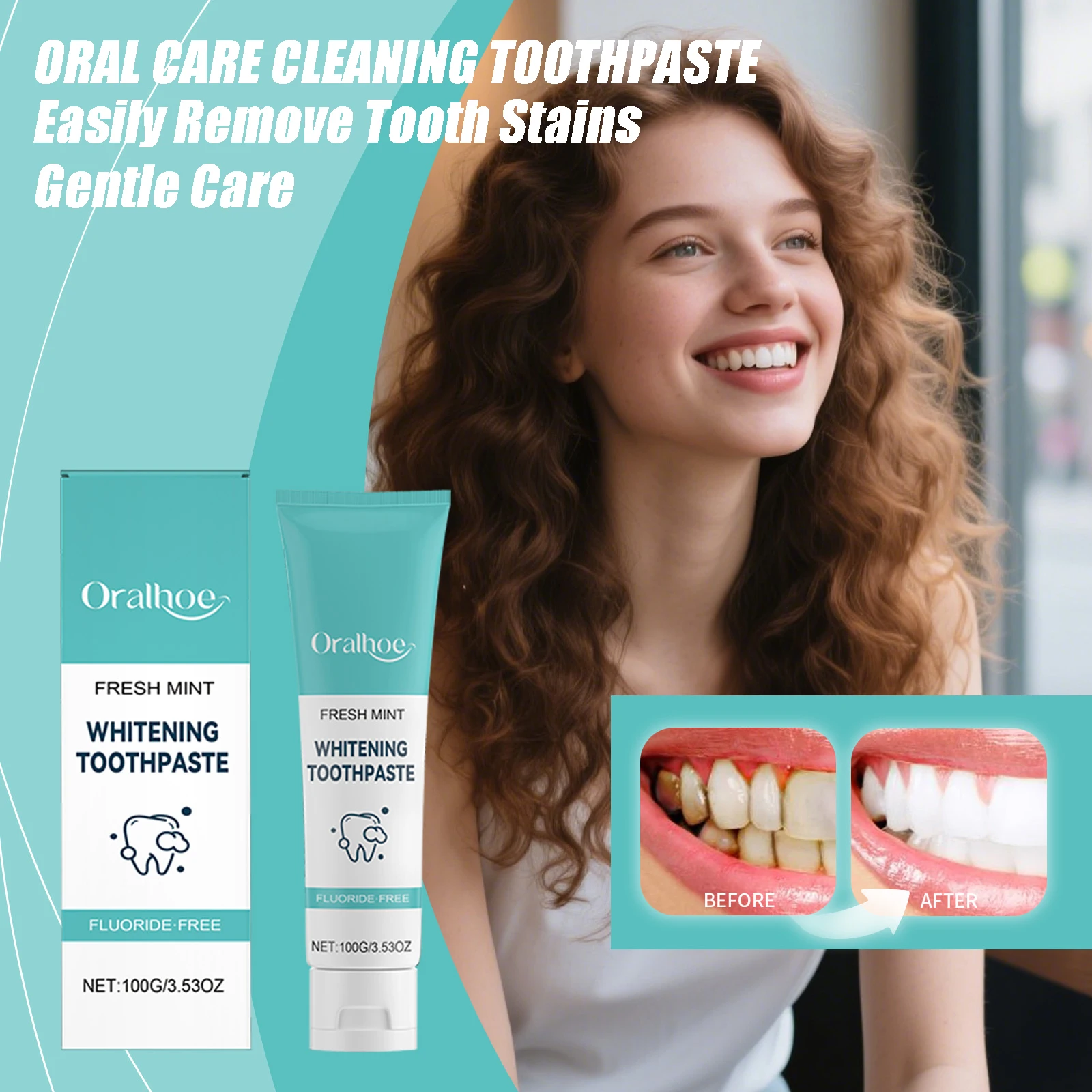 

Oral Care Cleaning Toothpaste Easily Remove Tooth Stains Long-Lasting Fresh Breath Remove Bad Breath Gentle Care Mint Toothpaste