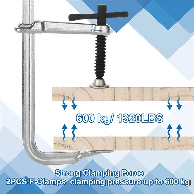 ABNH 2 Pack F Clamps 12 Inches Welding Clamps Steel Bar Clamp Heavy Duty Max Open 12-Inch, Throat Depth 3 Inch