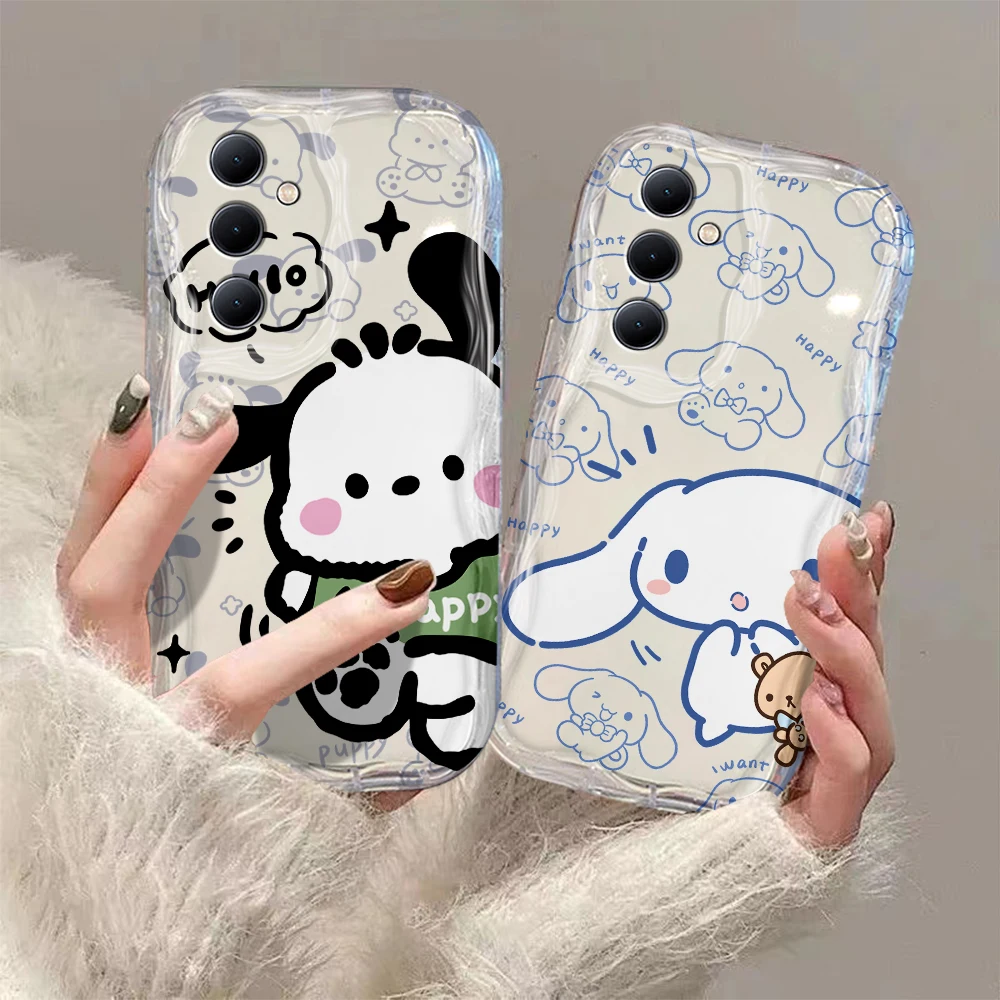 Happy Cinnamon Pacha Dog 3D Wave Case For Samsung A73 A72 A71 A55 A54 A53 A35 A34 A33 A25 A24 A23 A15 A14 A13 A05 A04 A03 4G 5G