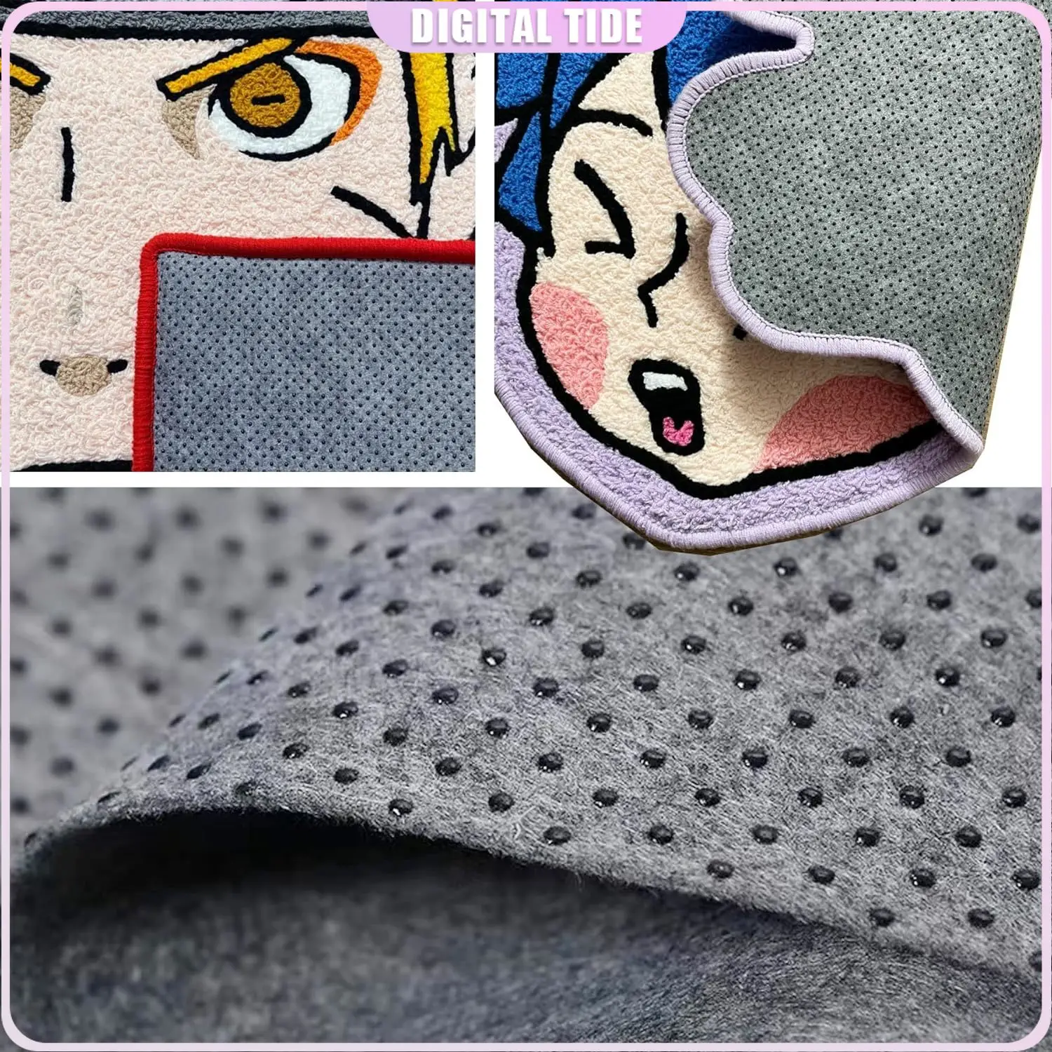 1X5M1.5X2M Non-Slip Vinyl Backing Fabric with Plum Blossom Pattern for Carpets, Tufting Gun, Punch Needle Cushions