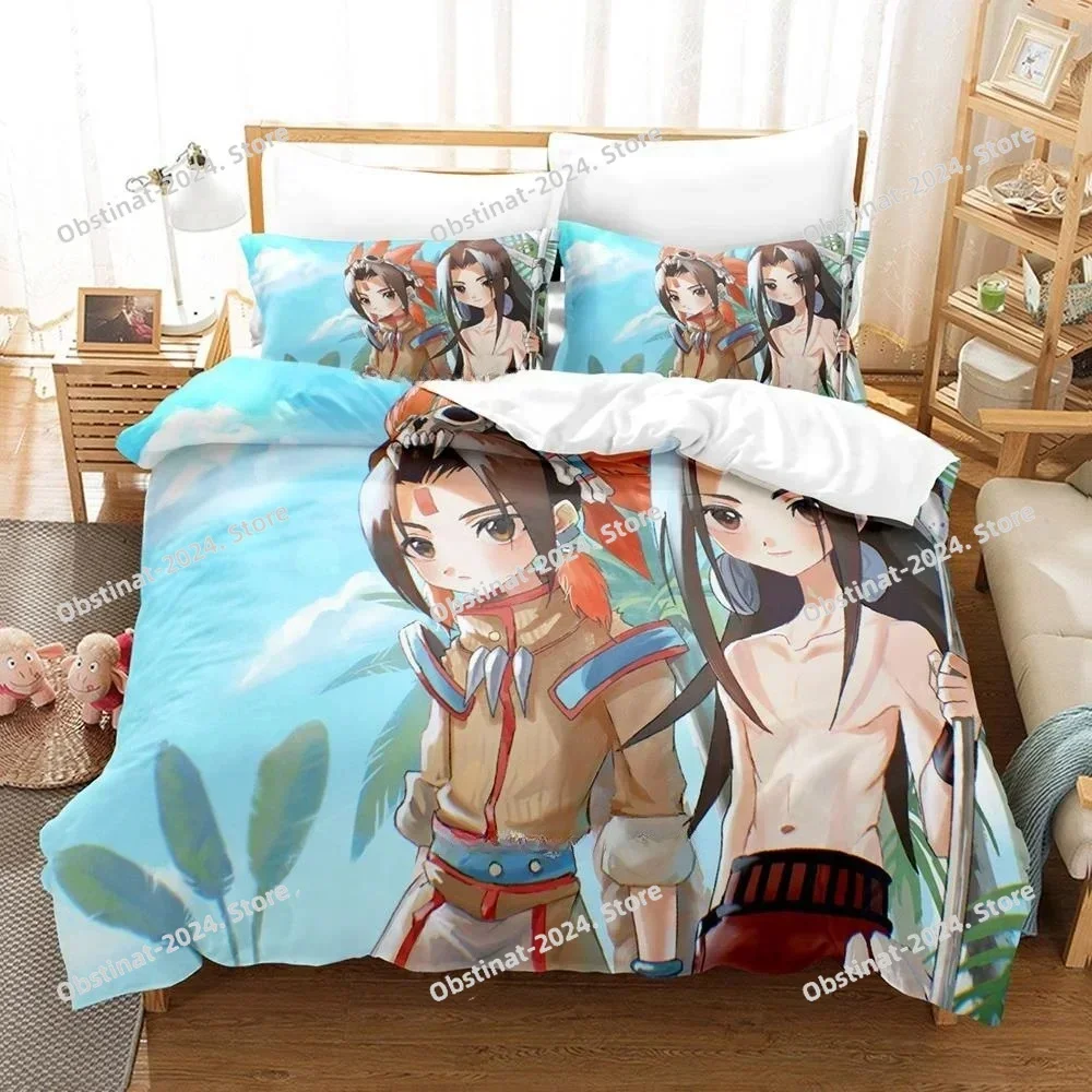

Personality 3D Shaman King Bedding Set Printed single Comforter Quilt Bed Cover Duvet Cover Pillow Case 3 Pieces Kids Adult Size
